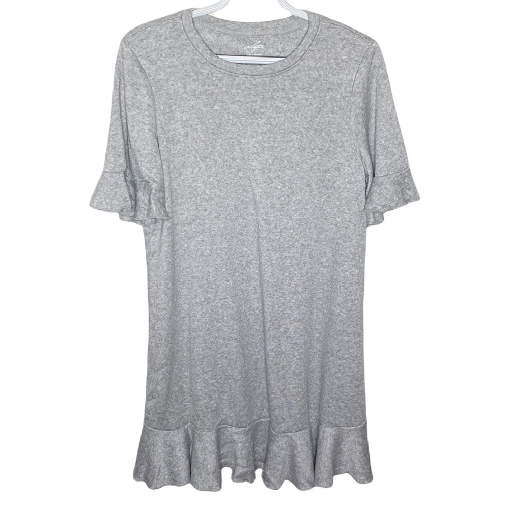 Alya grey plush lounge ruffled dress size S